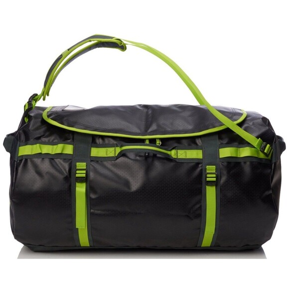 North Face Base Camp Duffel Bag Backpack 95L Black And Neon Green - Picture 4 of 4